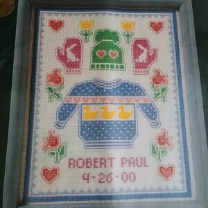 Cross Stitch Kit Sunset Sweater Birth Announcement 8x10 Polly Carbonari Counted